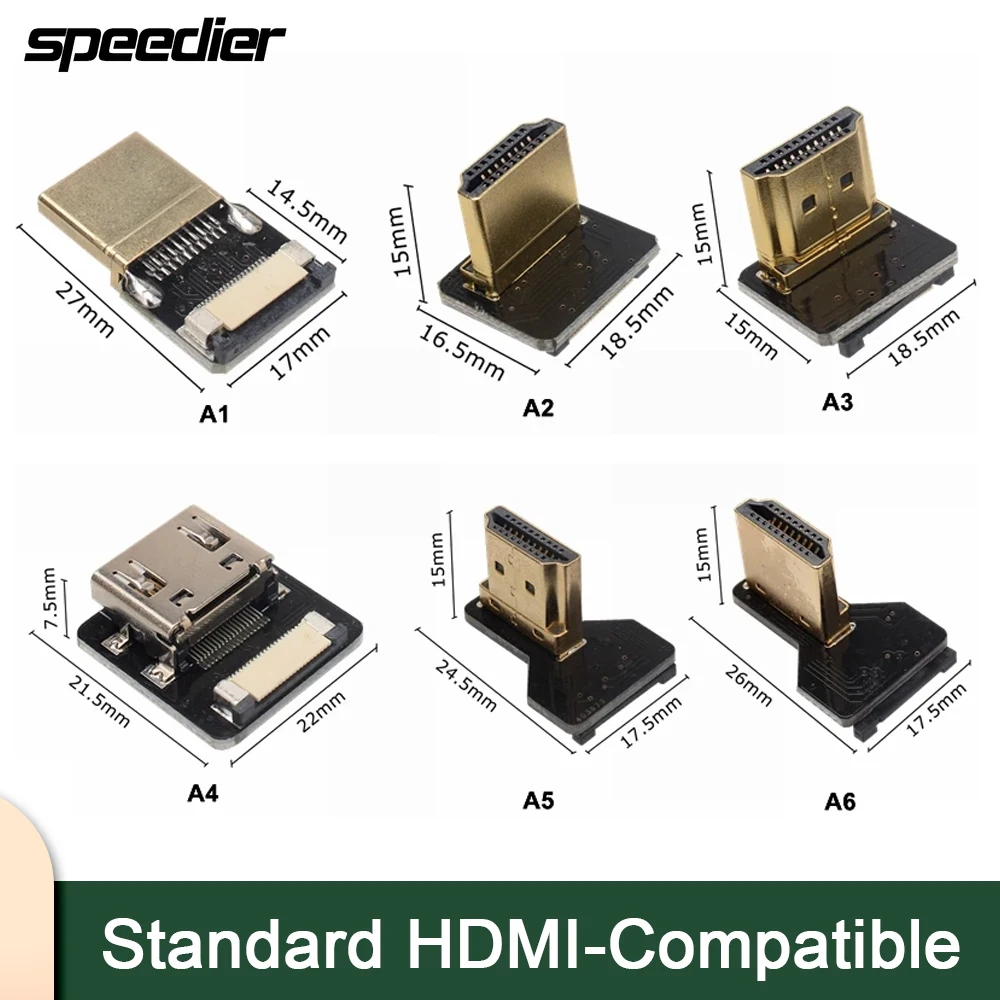 90 องศา FPV HDMI ประเภทชายไป HDMI ชาย HDTV FPC สายแบนสําหรับการถ่ายภาพทางอากาศ Multicopter - มุมขึ้นและลง