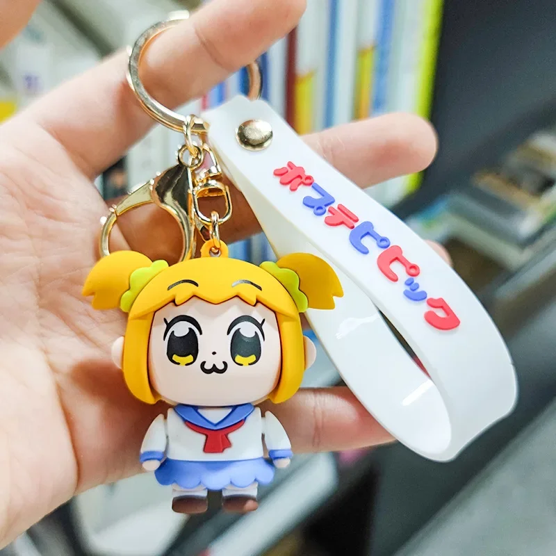 Anime Pop Team Epic Charms Keychain Cute Pop Pipi Rubber Keychain Jewelry Accessories Gifts for Friends