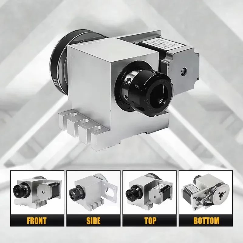 4 Axis CNC Rotary Axis ER32 Collet A Axis Harmonic Drive Center Height 65MM NEMA 23 CNC Engraving Machine Woodworking Tools