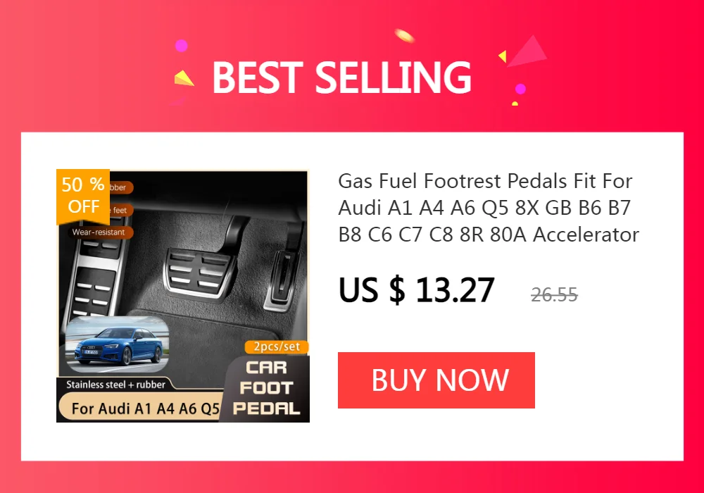Auto Fuß Pedal Für Audi A3 8P 2009 Accesorios MK2 2004-2013 Gaspedal Gas Bremse Edelstahl Nicht-slip Restfuß Pedale Abdeckung – Detail 3