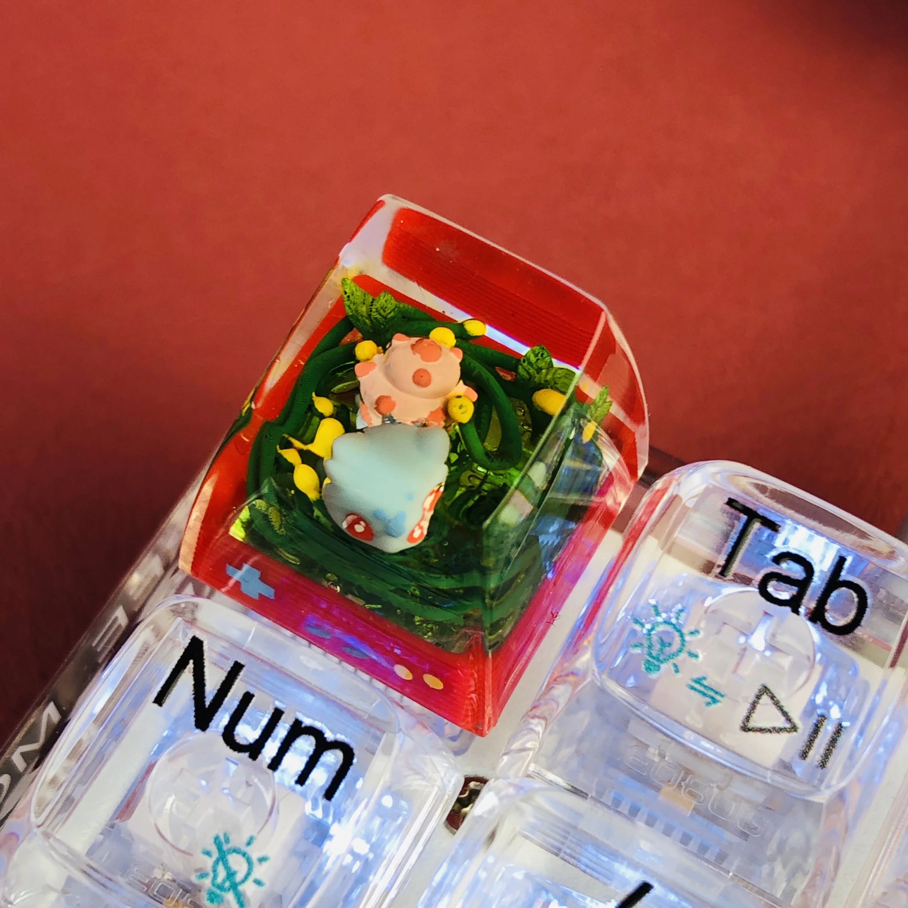 

Bulbasaur customized 1U liquefied craftsman anime cherry MX red keycap