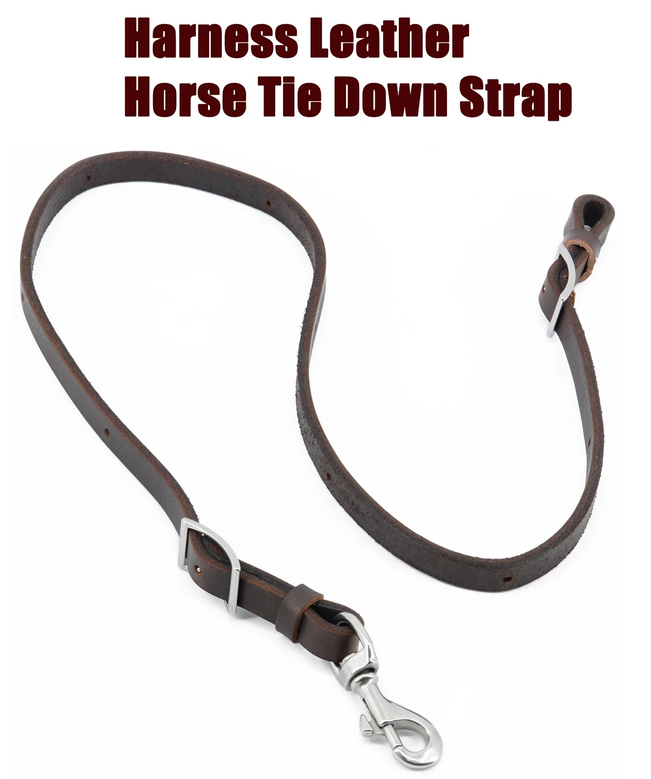 Leather Horse Tie Down Strap by Heavy Oil Weighted Harness , 3/4"x40", Horse Tack Storage