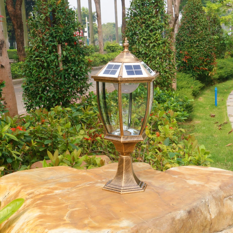 

Solar Aluminum Pillar Lights Outdoor Garden Decoration Waterproof Home Villa Solar Modern Powered Column Head Light