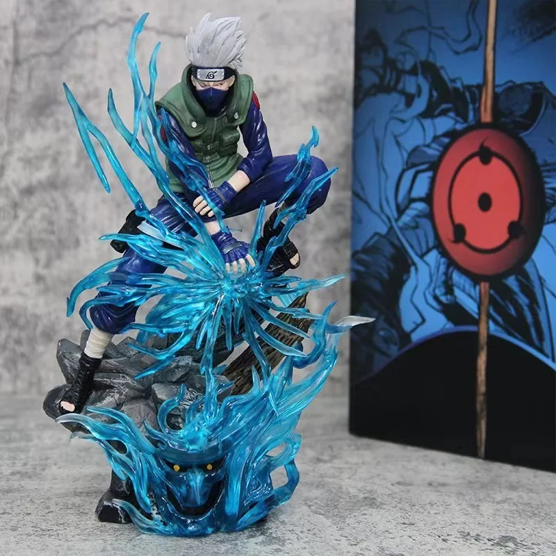 Tokoh Naruto Hatake Kakashi 24cm tokoh Anime NARUTO, ornamen tokoh aksi ukuran besar, mainan anak-anak kartun hadiah ulang tahun keren