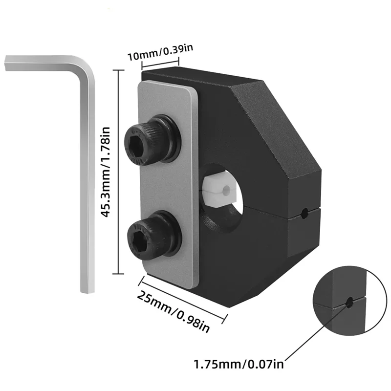 Accesorios para impresora 3D, Conector de soldador de filamento de 1,75 MM, herramienta de Joiner, empalmador de filamentos para todo tipo de PLA/ABS/PETG, plateado