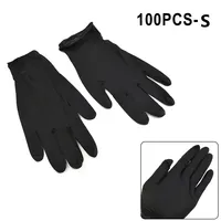 100 Pcs Pure Nitrile Gloves S M L Disposable Household Latex Free Protective Gloves Black For Home Cleaning Food Industry TOOLS