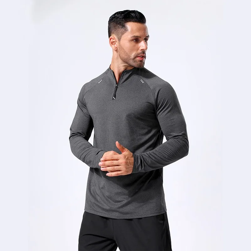 Men Long Sleeve Sweatshirts Sports Quick Dry Running Shirts Breathable Gym Sportswear High Quality Workout Long Casual Tops&Tees