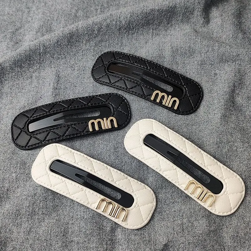 فاخر Y2K أفضل بائع مستطيلة مبطن رسالة مشبك شعر للانفجارات الجانبية ، الحد الأدنى أنيقة التمساح كليب 1/2 قطعة 2025 عصري #6