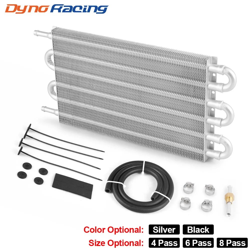 4 Row 6 Row 8 Row Universal Aluminum Remote Transmission Oil Cooler Auto-Manual Radiator Converter Kit