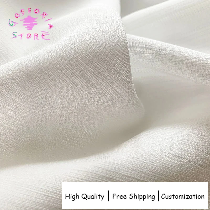 

Sample Custom Korean Style Luxurious White Sheer Curtains for Living Room Bedroom Solid Color Voile Tulle Window Drapes