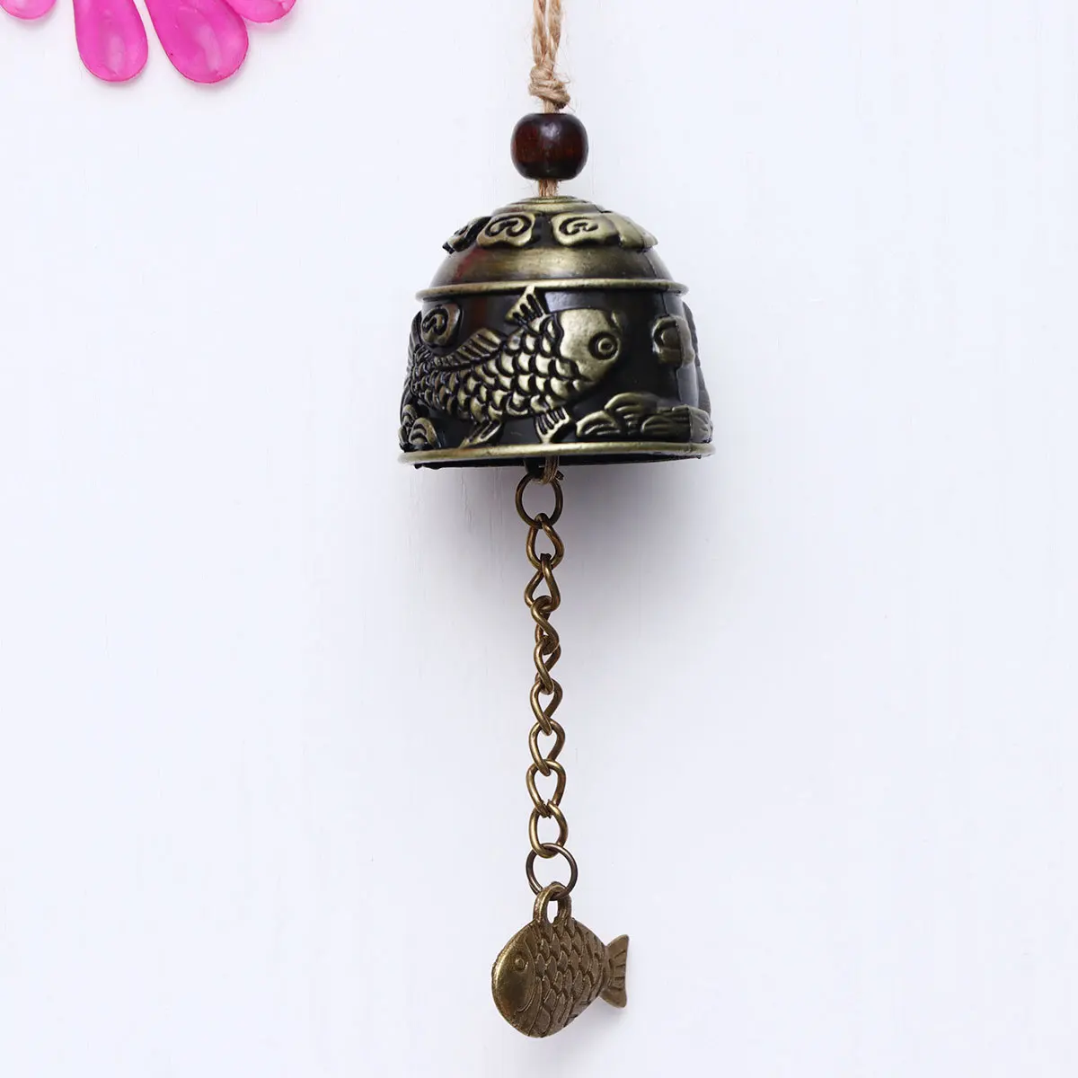 

2Pcs Carp Pattern Feng Shui Wind Bells Metal Hanging Pendant Door Decoration Christmas Wedding Party Decoration