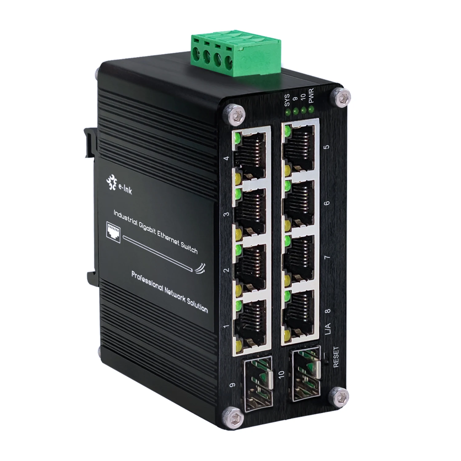 

Mini Industrial 8 Ports Ethernet Switch with 2 SFP 8-port 10/100/1000Mbps DIN Unmanaged Network Switch