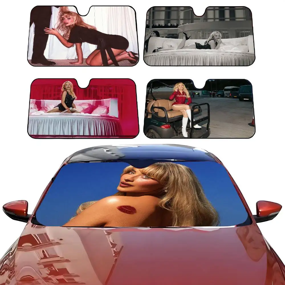 

S-Sabrina C-Carpenter Автомобильный солнцезащитный козырек Зонтик Солнцезащитный козырек на лобовое стекло автомобиля с защитой от ультрафиолета и внутренний охладитель