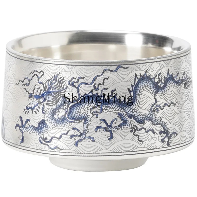 

Чайная чашка DSA Master Cup с позолоченным серебряным синим узором, для домашнего использования, большая емкость, высококачественная керамика, для чайной церемонии Кунг-фу