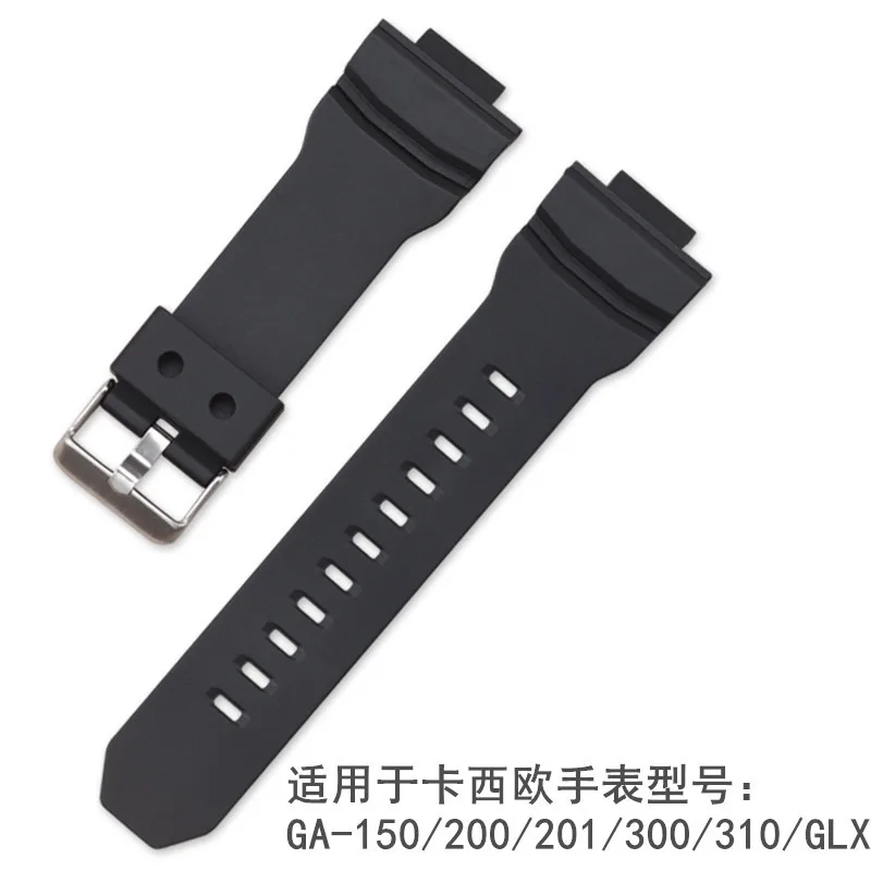 Rubber Watch Strap for Casio G-shock Replace Strap GA-150/200/201/300/310/GLX Series Watch Band 16mm*29mm