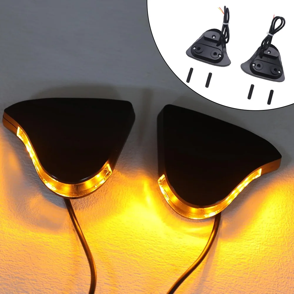 2pcs Rearview Mirror Base Plate with LED Turn Signal Light For Yamaha YZF-R1 YZF-R6 YZF-R1S YZF-R1M 2015-2024 Car Accessories