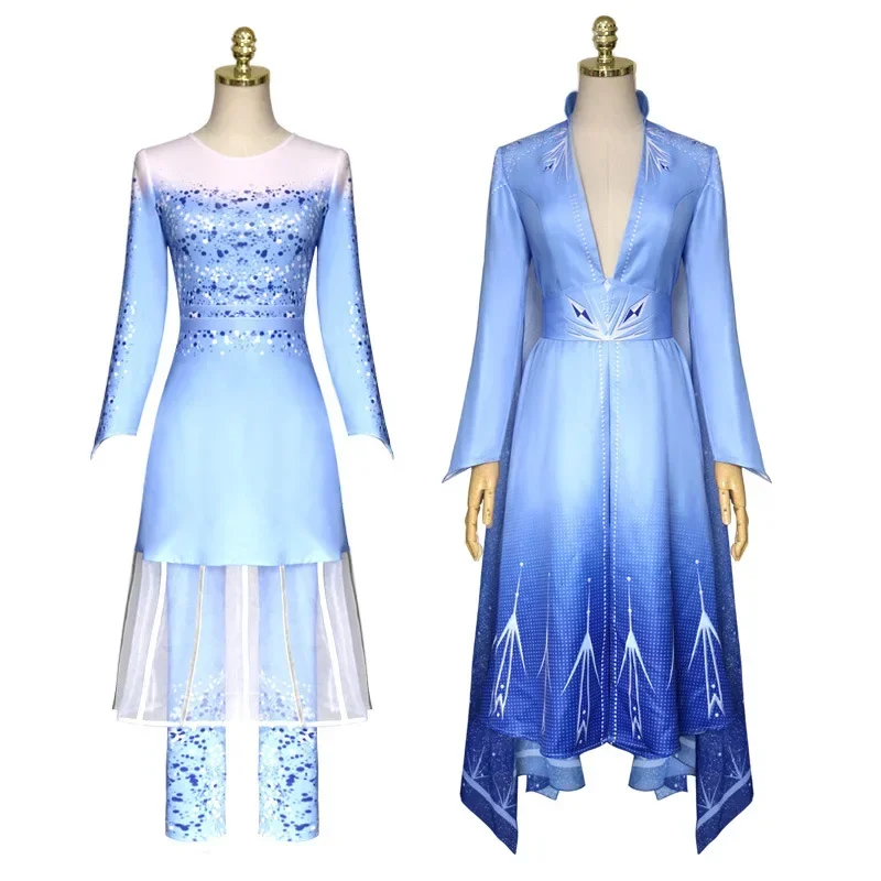 Elsa Cosplay Frauen Kostüm Halloween Karneval Party Phantasie für Erwachsene Mädchen Prinzessin Kleid Hosen Outfits Gürtel Vestidos Uniform