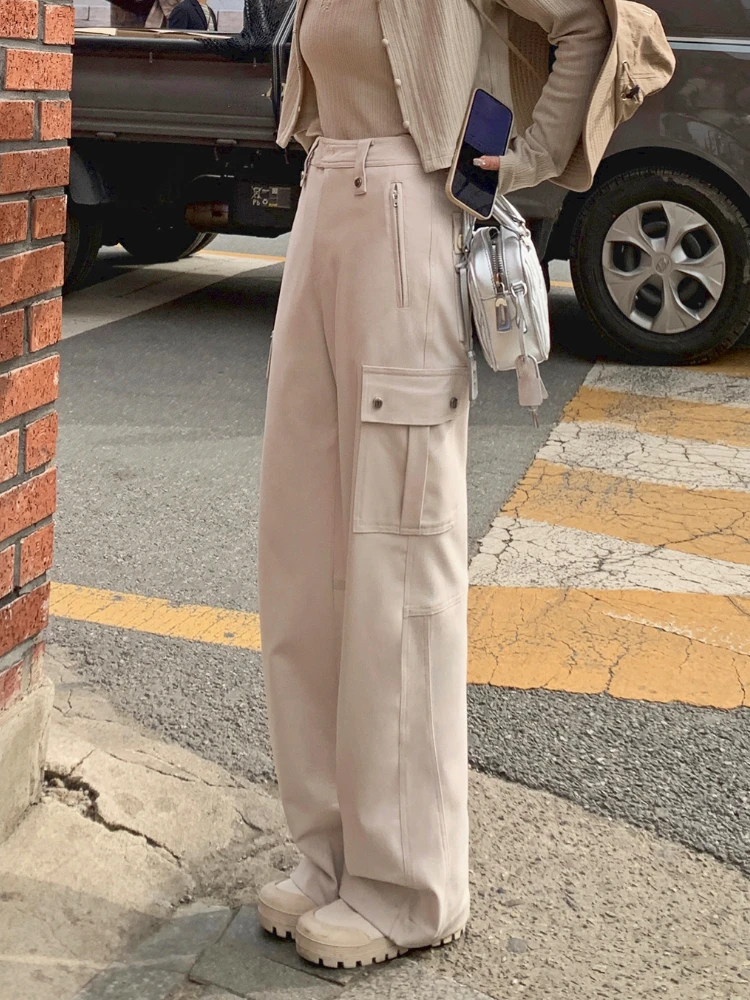 

Summer Y2k Fashion Cargo Pants Women Pockets Vintage High Stree Baggy Pants Female High Waist Korean Style Straight Pant 2023