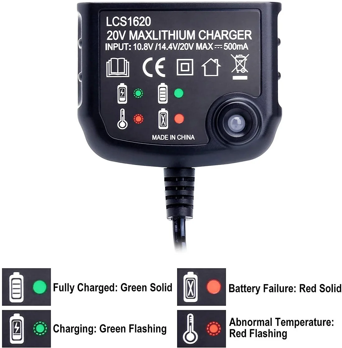 LCS1620 Lithium Battery Charger For Black&Decker 10.8V 14.4V 20V Model LBXR20 LB20 LBX20 LBX4020 Electric Drill Screwdriver Tool