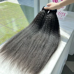 SWANEE 100% Unprocessed Malaysian Remy Human Hair Extensions Kinky Straight Human Hair Bundles 15A 30 Inch Bundle Wholesale Deal