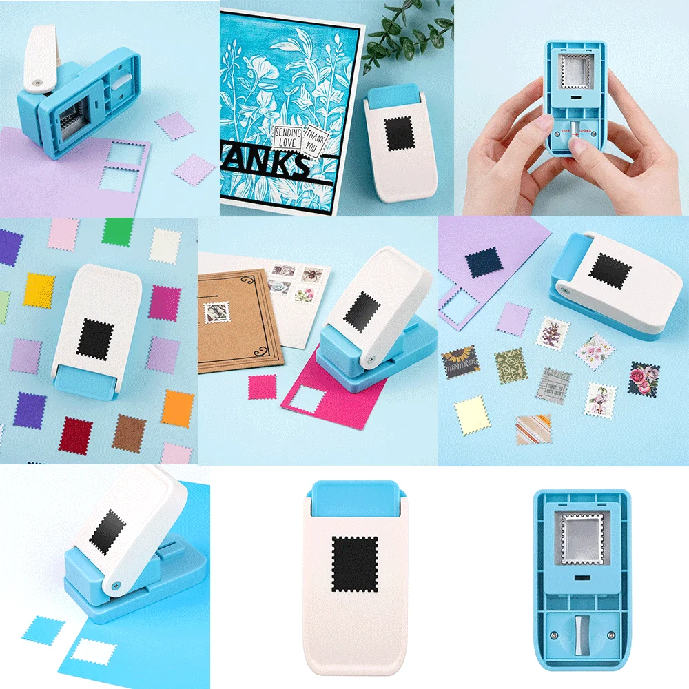 

1x0.8inch Rectangular Postage Stamp Punch,Lever Action Craft Punch for Paper Crafting Scrapbooking