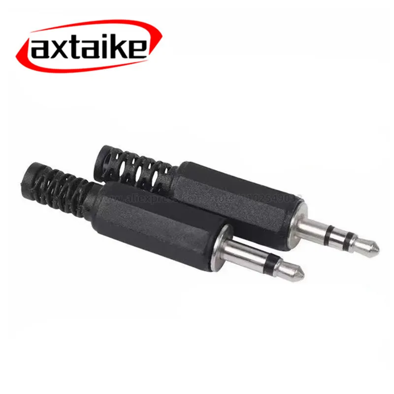 10PCS Single/Double Channel Stereo Plug Welding Type Audio Male Plug 3.5mm Socket 2 Section Adapter Connectors MP3 MP4 Player