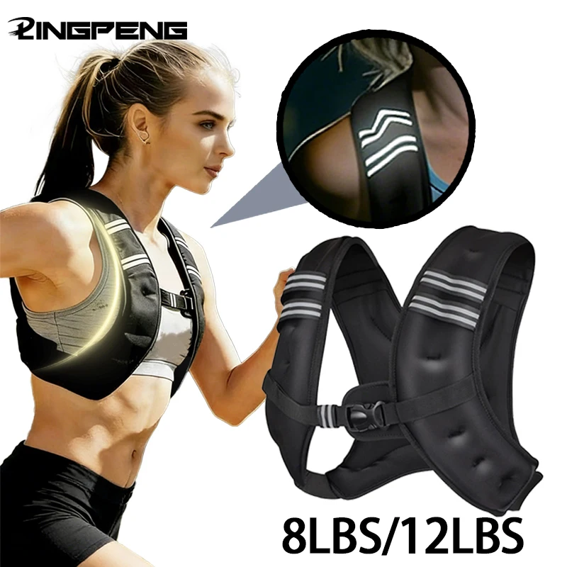 Weighted Vest for Men Women, 8lbs/12lbs Weights Included, Workout Equipment Strength for Training Workout, Jogging, Cardio,Walk