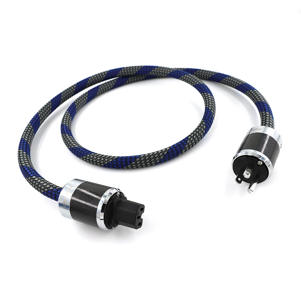 HI-End Pure Copper US/EU Shuko AC Power Cord Cable HIFI Mains Power Cable With Carbon fiber Rhodium Plated Connector