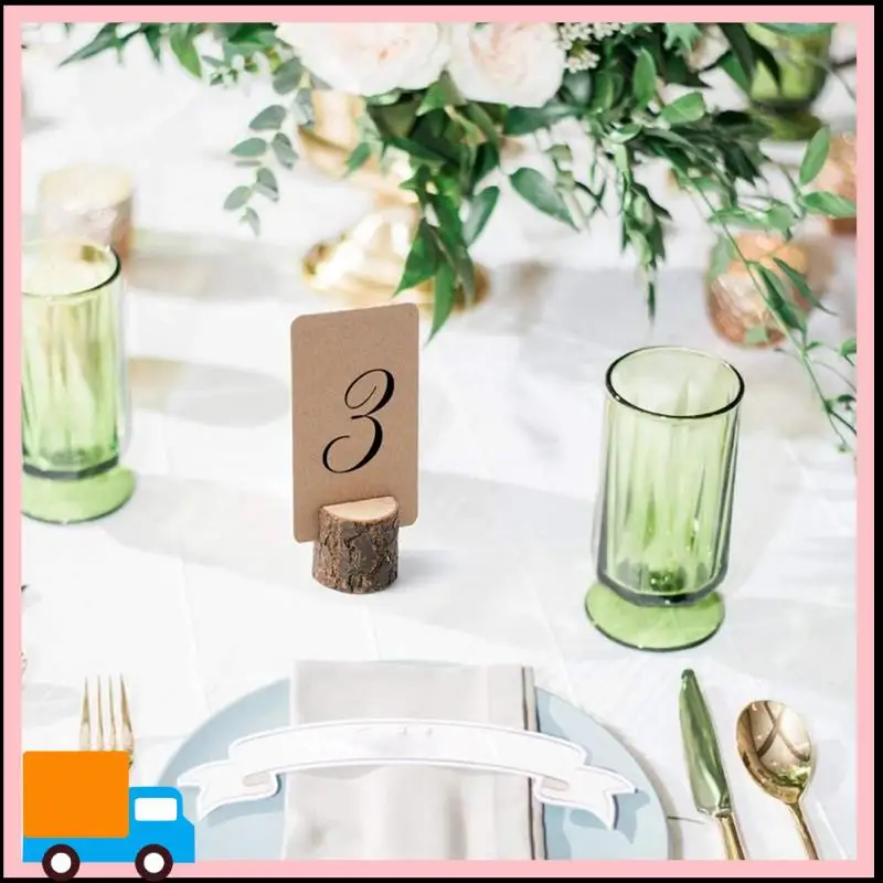 

12Pcs Mini Premium Wood Place Card Holders And 24Pcs Kraft Table Place Cards, Rustic Mini Table Number Holders Easy To Use