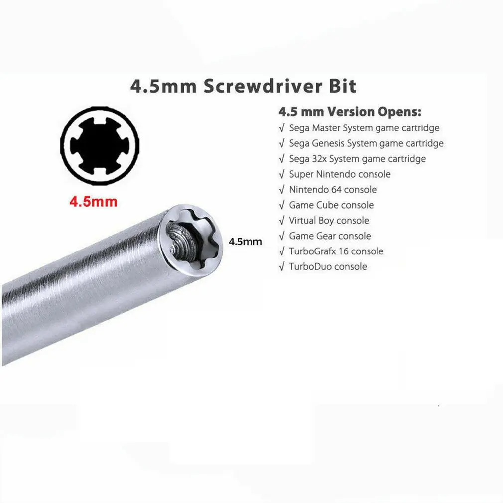 Punta per cacciavite da 3.8mm 4.5mm per NES SNES N64 per Game Boy per strumento di cacciavite per riparazione di strumenti di sicurezza Nintendo