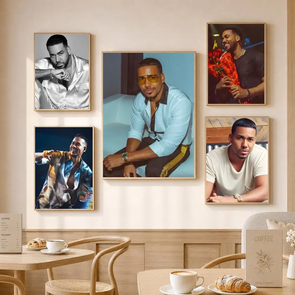 Singer R-Romeo Santos Painting Calligraphy High-Definition With Textured Finish Modern Style For Hallway Wall Art Decor