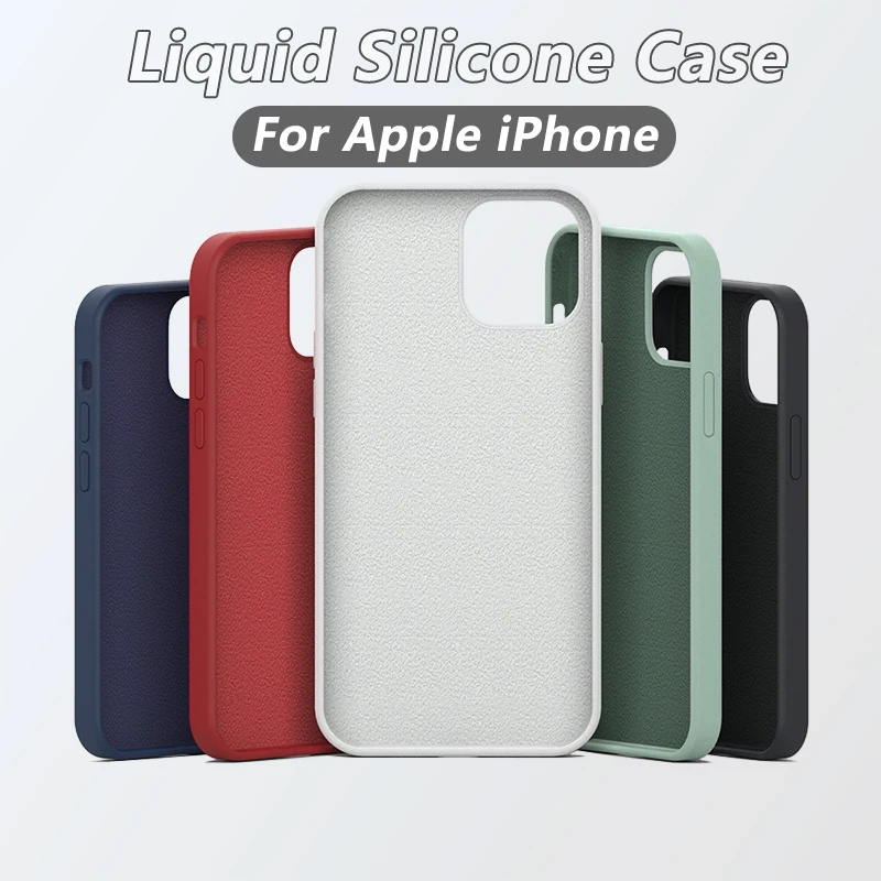 

Liquid Silicone Phone Protectiver Case For iPhone 15 14 11 Pro Max 13 12 Mini XR X XS 8 7 Plus Protector Shockproof Back Cover