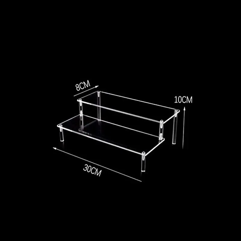 Acrílico claro Display Stand, Riser Rack para Cupcake, boneca de perfume, decoração e organizador, armazenamento de unhas, novo, 30cm