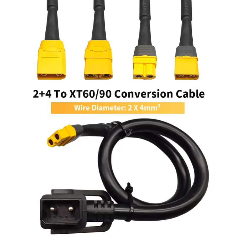 2+4 to XT60/XT90 Connector Cable 2+4 Electric Vehicle Lithium Battery Pin Male to XT90/60 Model Airplane Male Female Plug Line