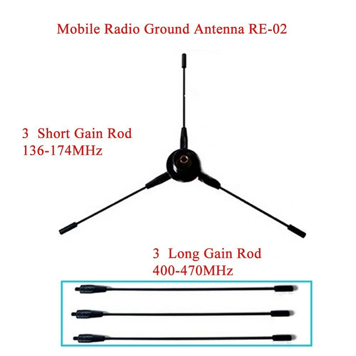 4X dla RE-02 Antena uziemiająca Radio mobilne Ulepszona antena dookólna