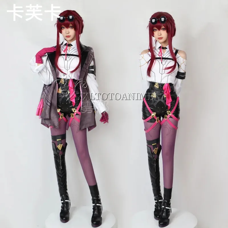 Honkai Star Rail Game Kafka Cosplay Costume Embroidery Version Full Set Kafka Cosplay Wig Cosplay Costume Outfit Uniform Kafka