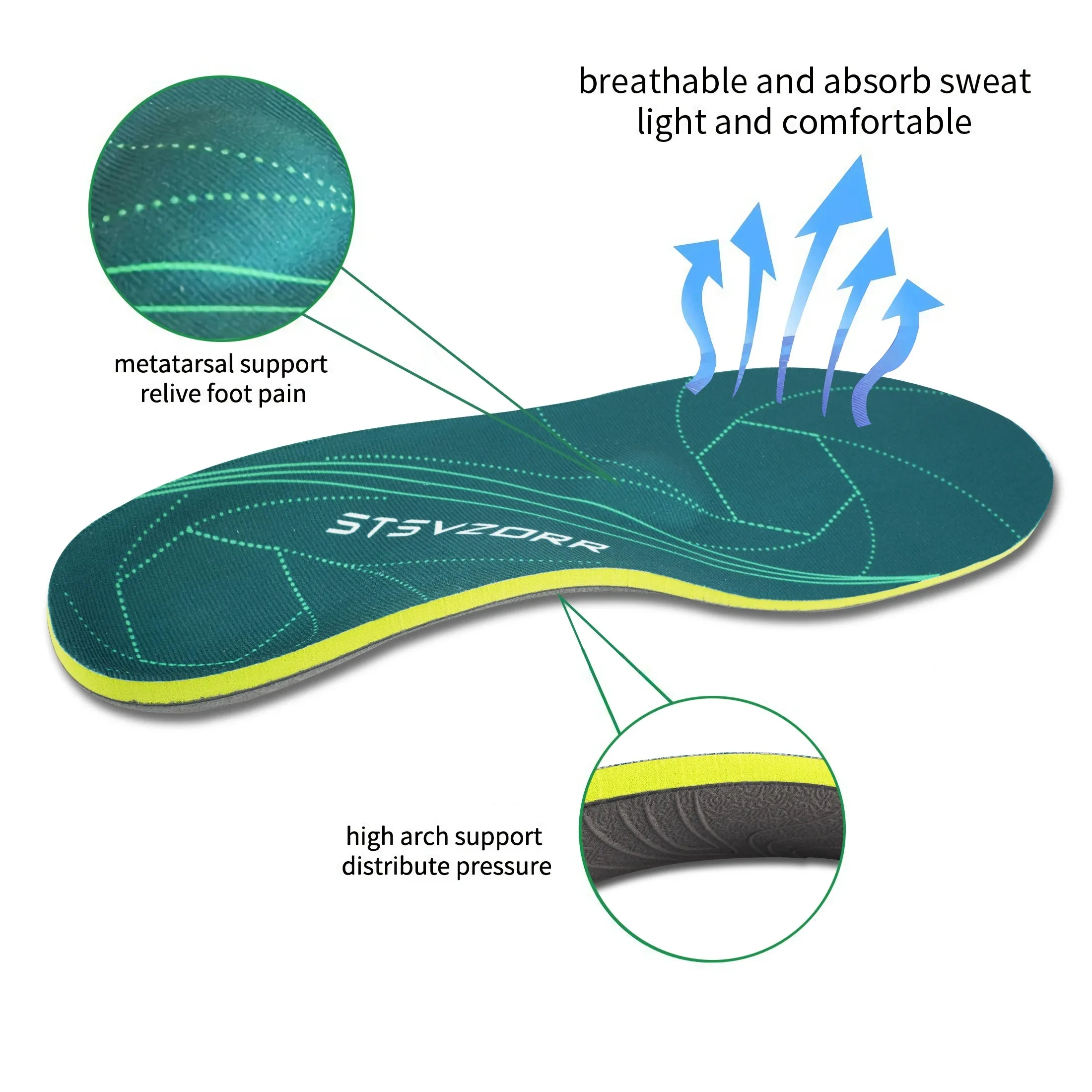 Inserção Ortopédica para Homens e Mulheres, Palmilhas Metatarsais, Fascite Plantar Alívio, Dor Pés Chatos, Overpronation Heel Spurs Pads