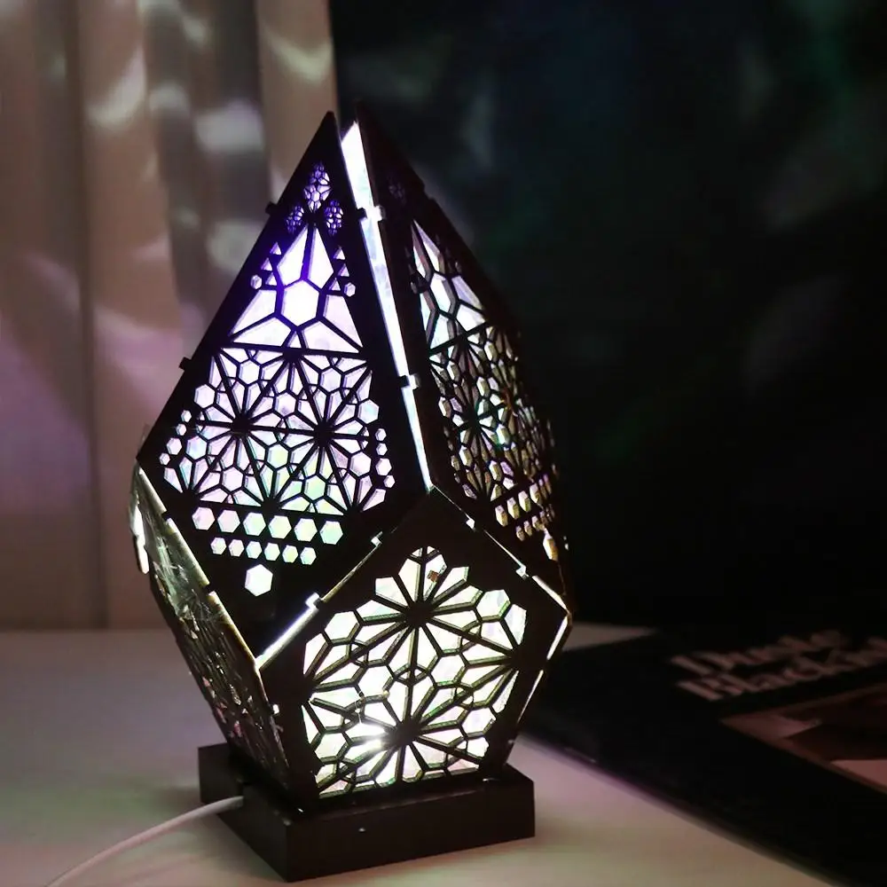 Creative Colorful Bohemian Floor Projection Lamp Waterproof Glowing LED Projection Light USB 3D Night Lights Home - Image 2