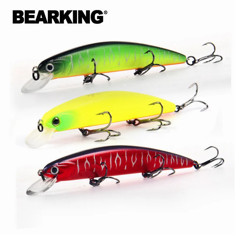 

3PCS/Set Bearking 11cm 17g Dive 1.5m Super Weight System Long Casting Minnow New Model Fishing Lures Hard Bait Quality Wobblers