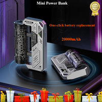 20000mAh Tactical Replaceable Battery Power Bank 22.5W Fast Charging External Battery Portable Charger for iPhone Xiaomi