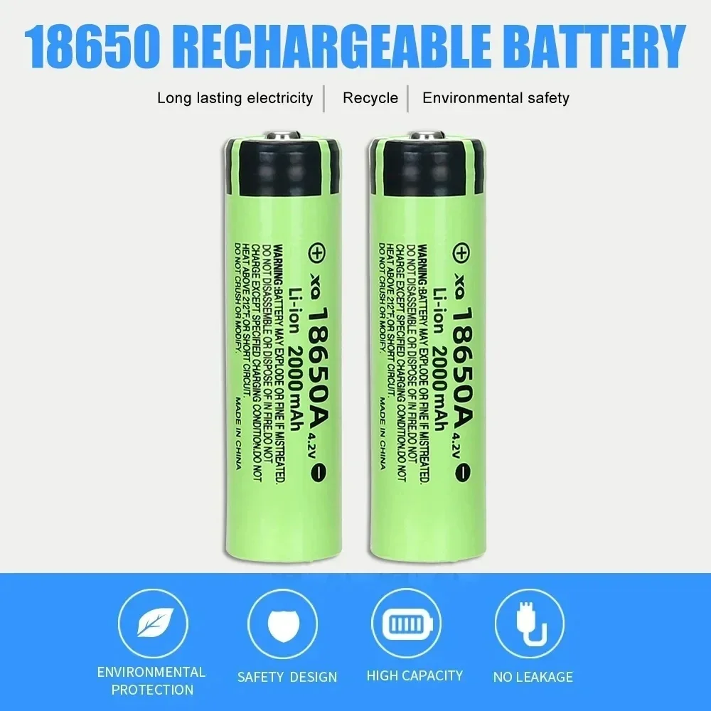 100% nowy oryginalny 1-10packs NCR18650A 4.2 v 2000mah 18650 akumulator litowy do baterii latarki