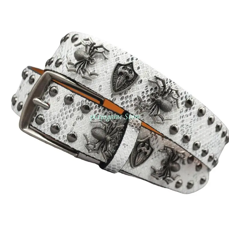 Y88a Стильный панк -рок -пояс регулируемый пояс PU для женских джинсов для женских джинсов