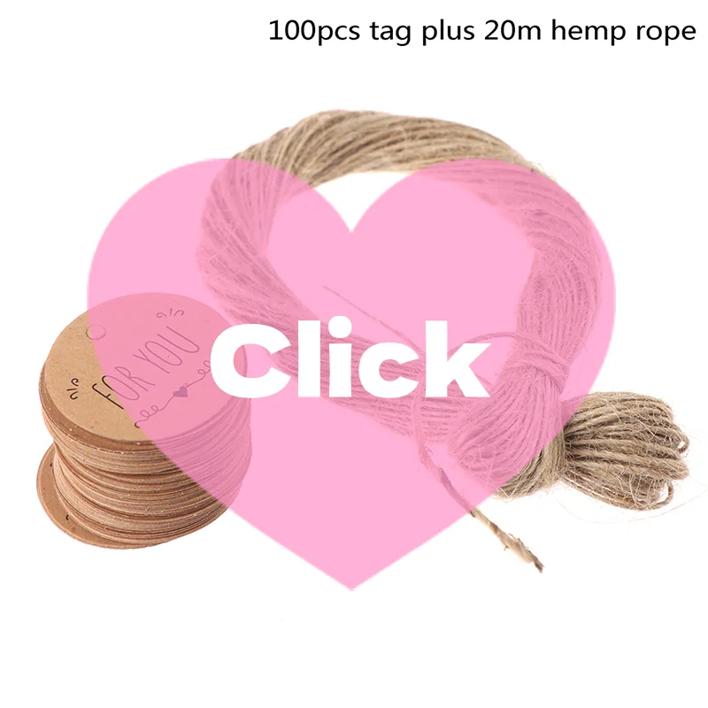 

100pcs/lot For You Labels Hang Tags Blank Kraft Paper String Tag Labels Party Favors Gift