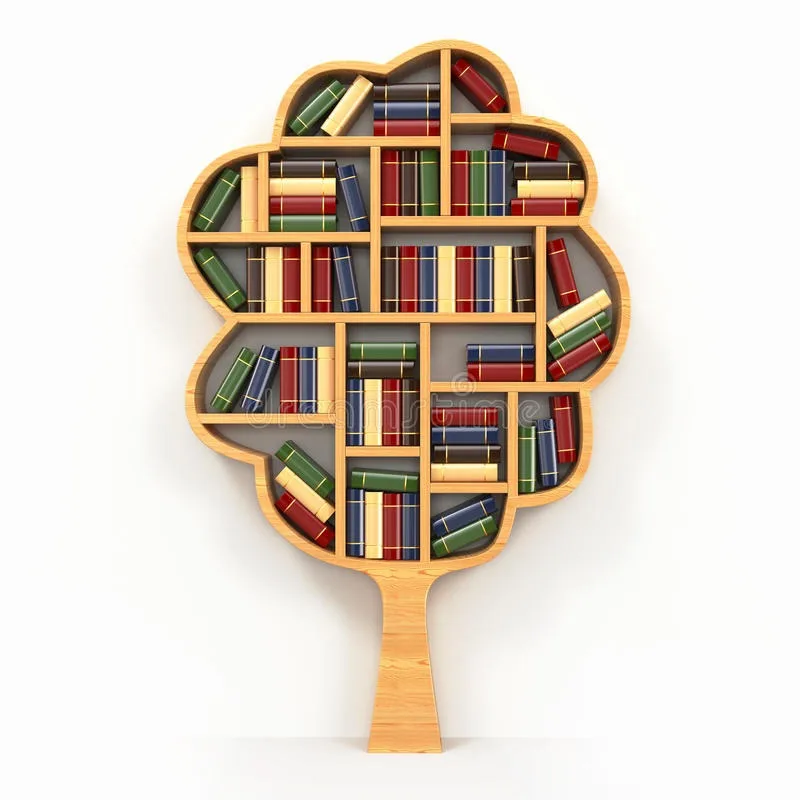 Creative, simple tree-shaped solid wood bookshelf, library bookcase, display rack, kindergarten reading picture book rack
