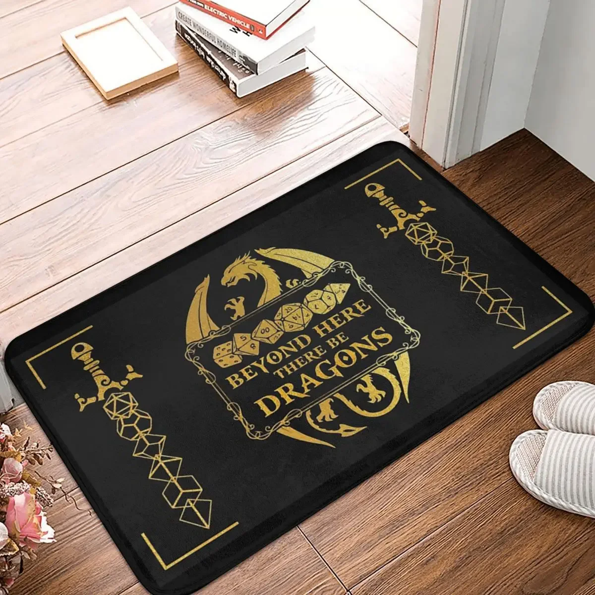 Beyond Here There Be Dragons Welcome Door Mat Bathroom Non-Slip Floor Mat Carpet for Living Room Kitchen Balcony Long Rugs