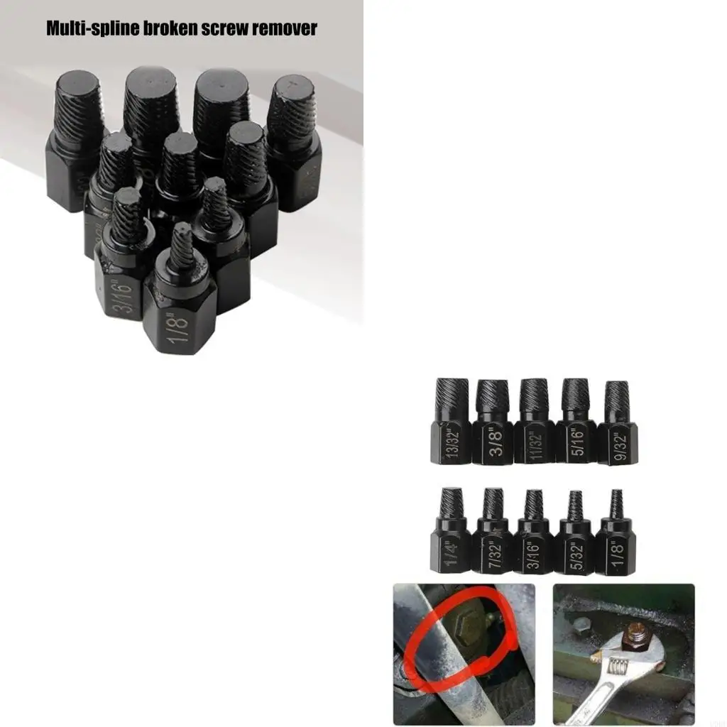 

Upgraded Bolt Extractor Set, 10Pcs Impact Bolt & Nut Removal Set, Stripped Lugs Nut Removal, Extraction Set