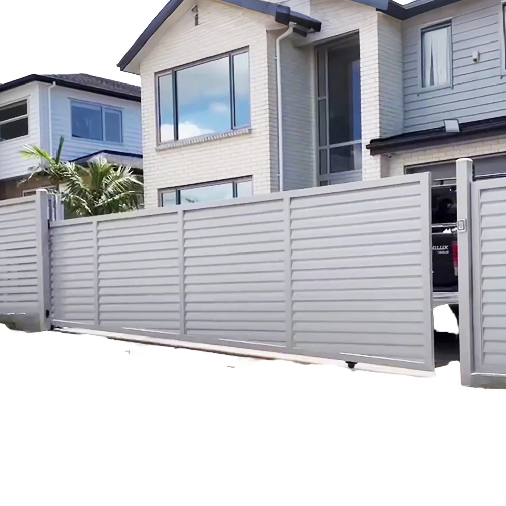 Latest Main Gate Designs Entrance Automatic Aluminum Fences Gates Door Modern House Sliding Gate