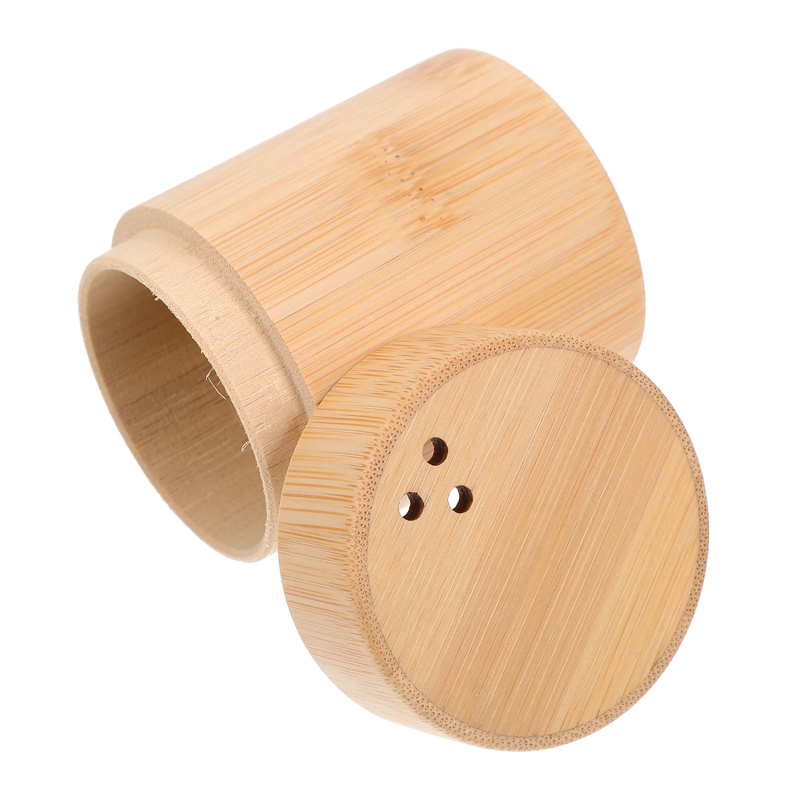 

Bamboo Toothpick Holder Round Container Reliable Dispenser Storage Box Portable Wood Case Kitchen Bar Accessories