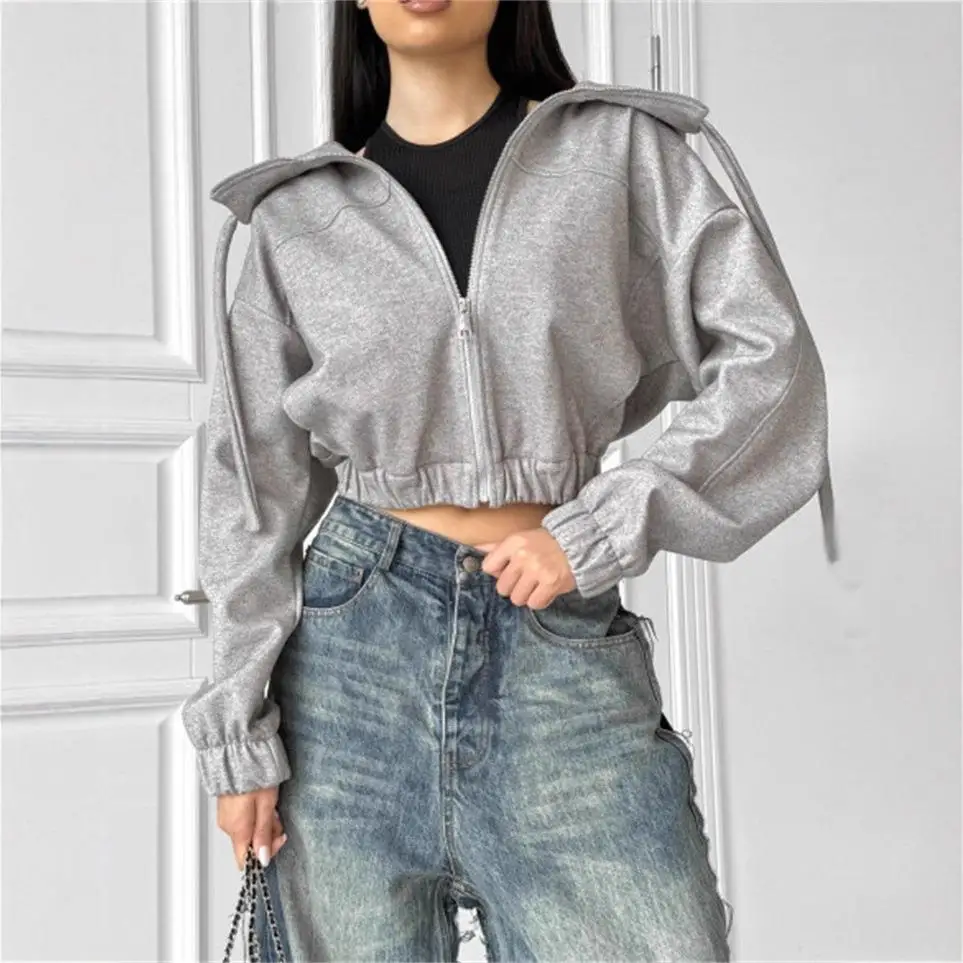 

Новинка! Женская модная замшевая куртка-свитшот с длинными рукавами для осеннего сезона.