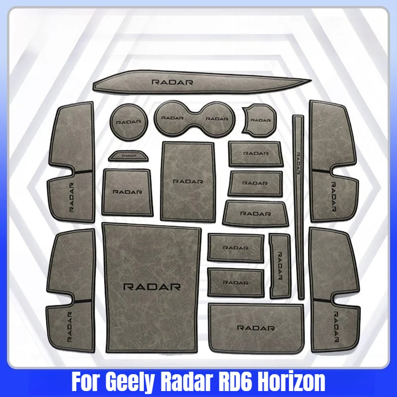 For Geely Radar RD6 Horizon Leather Door Slot Protective Mats Dustproof Cup Holder Pad Anti-slip Storage Liner Mats Accessories